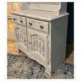 Shabby Chic Style White Farmhouse Hutch / Distressed Hutch
