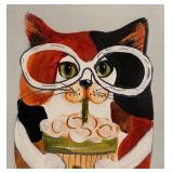 Cute Cat Print by Delsie Walters