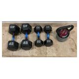 20 and 45 Pound Weights by Fitness Gear and Weider
