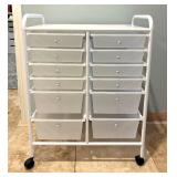 12 Drawer White Organizational Cart