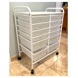 12 Drawer White Organizational Cart