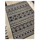 Ruggable Linear Diamond Area Rug and Pad