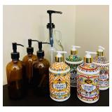 Variety of Reusable Bottles for DIY Soaps / Detergent and More! Set of New Fragrant Pump Bottle Hand Soaps.