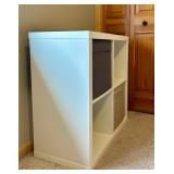 White Four Cubby Storage with Two Storage Bins