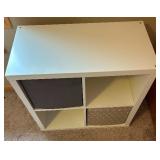 White Four Cubby Storage with Two Storage Bins