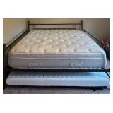 Large Brown Metal Queen Trundle Bed
