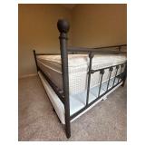 Large Brown Metal Queen Trundle Bed