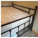 Large Brown Metal Queen Trundle Bed