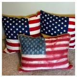 Three American Flag Toss / Accent Pillows