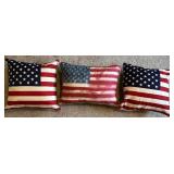 Three American Flag Toss / Accent Pillows