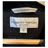 Albert Nipon Studio Long Winter 100% Wool with Fur Cuffs and Neck