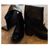 Sole Society Tall Leather Boots / Devlin Black Upper Cow Leather