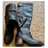 Sole Society Tall Leather Boots / Devlin Black Upper Cow Leather