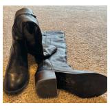 Sole Society Tall Leather Boots / Devlin Black Upper Cow Leather