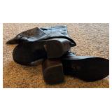 Sole Society Tall Leather Boots / Devlin Black Upper Cow Leather