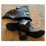 Sole Society Tall Leather Boots / Devlin Black Upper Cow Leather