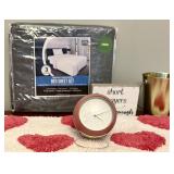 Fun Variety including; Hearts Bath Rug, Sign, Small Bucket, Sheets and More