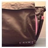 Ju-Ju-Be Brown and Pastel Pink Diaper Bag