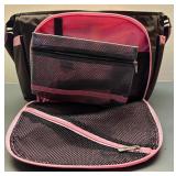 Ju-Ju-Be Brown and Pastel Pink Diaper Bag