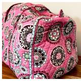 Two Beautiful Overnight Bags by Vera Bradley / Black with Paisley and Pink with Geometric Flowers