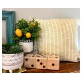 Beautiful Decor with Plants, Frame, Electric Wax Warner, Pillows and More
