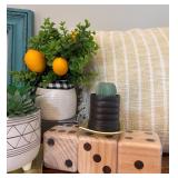 Beautiful Decor with Plants, Frame, Electric Wax Warner, Pillows and More