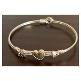 Blue and Faux Pearl Beaded Necklace, Stacked Bracelet (One Piece) and Love Arrow Bracelet