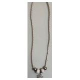 Pandora White Braided Necklace with 5 Winter Charms