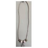 Pandora White Braided Necklace with 5 Winter Charms