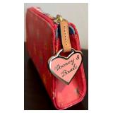 Dooney & Bourke Wallet Rainbow Logo and Dooney & Bourke Small Pink Canvas Wristlet Pouch with Leather Trim