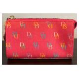Dooney & Bourke Wallet Rainbow Logo and Dooney & Bourke Small Pink Canvas Wristlet Pouch with Leather Trim