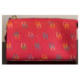 Dooney & Bourke Wallet Rainbow Logo and Dooney & Bourke Small Pink Canvas Wristlet Pouch with Leather Trim