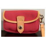Dooney & Bourke Wallet Rainbow Logo and Dooney & Bourke Small Pink Canvas Wristlet Pouch with Leather Trim