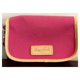 Dooney & Bourke Wallet Rainbow Logo and Dooney & Bourke Small Pink Canvas Wristlet Pouch with Leather Trim
