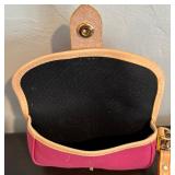 Dooney & Bourke Wallet Rainbow Logo and Dooney & Bourke Small Pink Canvas Wristlet Pouch with Leather Trim