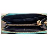 TORY BURCH Robinson Zip Continental Wallet and Tory Burch Black Pouch