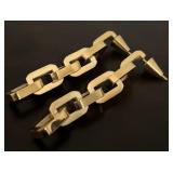 Eddie Borgo Handmade 12K Gold Plate Supra Link Necklace & Earrings Chunky Geometric Chain Links