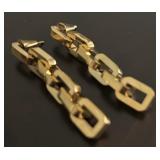 Eddie Borgo Handmade 12K Gold Plate Supra Link Necklace & Earrings Chunky Geometric Chain Links