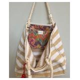 Vera Bradley Open Top Rope Beach Tote with Tassle with Tassels