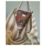 Vera Bradley Open Top Rope Beach Tote with Tassle with Tassels