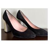 Kate Spade Black Suede Crystal Embellishments Pumps