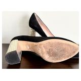 Kate Spade Black Suede Crystal Embellishments Pumps