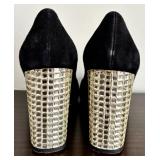 Kate Spade Black Suede Crystal Embellishments Pumps