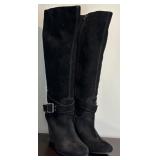 Two Pairs of Gorgeous Black High Boots / Suede and Leather by Tory Birch and BCBG