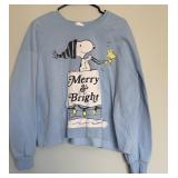 Two Blue Sweatshirts Including Peanuts and Hello Kitty