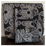 Vera Brady Black and White Paisley Tote Bag and Wallet