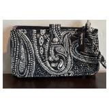 Vera Brady Black and White Paisley Tote Bag and Wallet