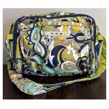 Ju-Ju-Be Diaper Bag in Green, Blue, White and Tan Paisley