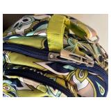 Ju-Ju-Be Diaper Bag in Green, Blue, White and Tan Paisley