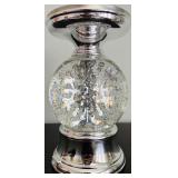 Group of 3 Christmas Themed Pillows and a Snow Globe Candle Holder